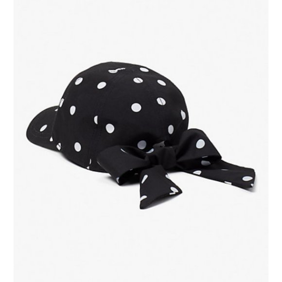 kate spade Accessories - kate spade black white polka dot bow baseball hat cap nwt